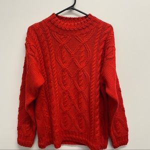 90’s VINTAGE RED OVERSIZED KNIT SWEATER 🧶